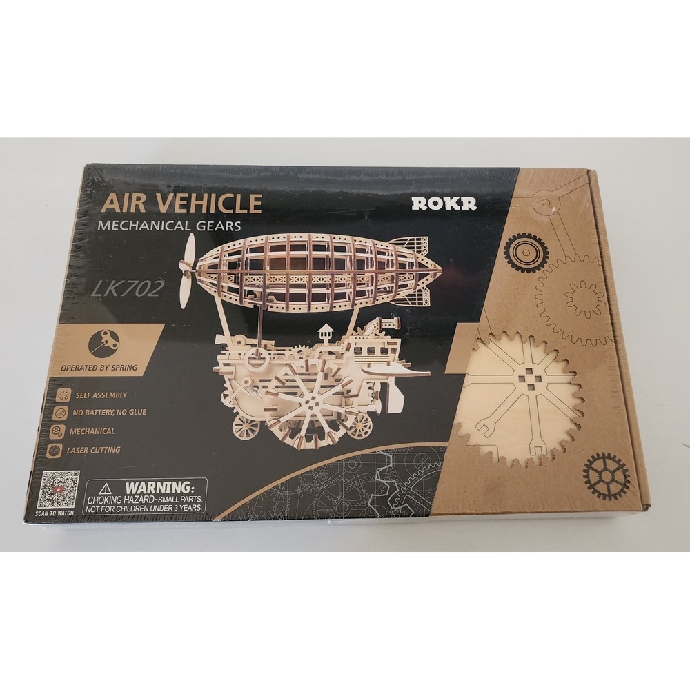 Robotime ROKR 3D Puzzle Wooden Air Vehicle Mechanical Gears LK702 Steam Punk New
